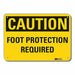 Rflct Foot Caution Sign 7x10in Alum