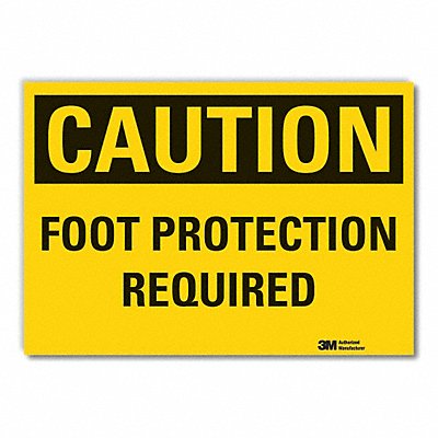 Foot Caution Rflct Label 3.5in x 5in