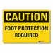 Foot Caution Rflct Label 3.5in x 5in