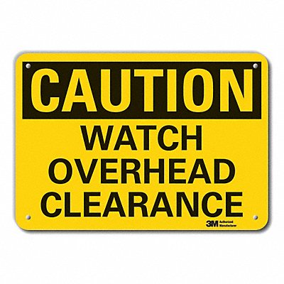 Rflctv Overhead Clrnce Caut Sign 10x14in