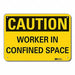 Rflct Confind Space Caution Sign 10x14in