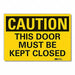 Door Instruction Caution Label 7x10in