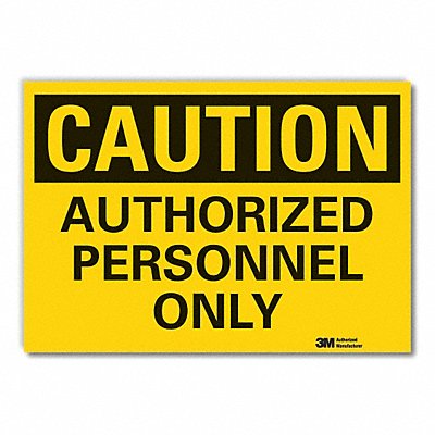 Auth Personnel Caution Rflctv Lbl 5x7in