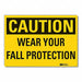 Fall Caution Rflctv Label 5inx7in