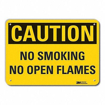 Caution No Smoking Sign 7 x10 Aluminum