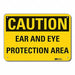 Caution Sign 7 in x 10 in Plastic