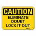 Caution Sign 7 in x 10 in Plastic