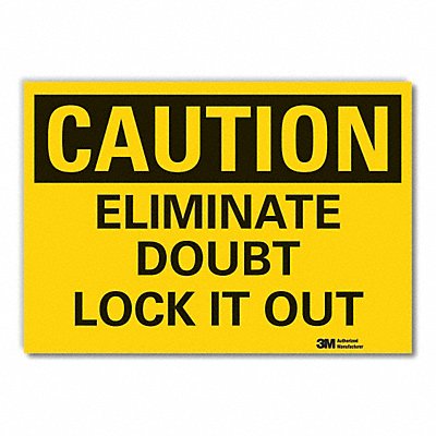Lockout Tagout Caut Rflct Lbl 10x14in