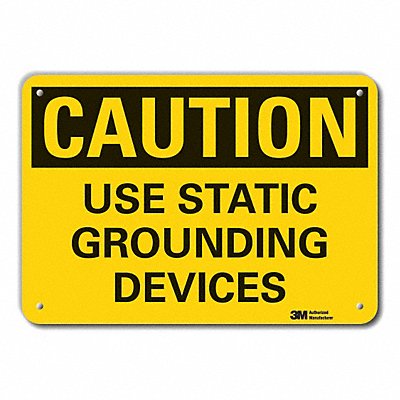 Rflct Grounding Caut Sign 10x14in Alum