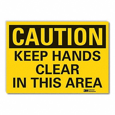 Keep Hands Clear Caution RflctvLbl 5x7in