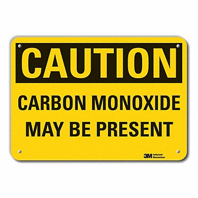 Rflct Carbon Monoxide Caut Sign 10x14in