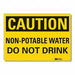 Potable Water Caution Rflctv Lbl 10x14in