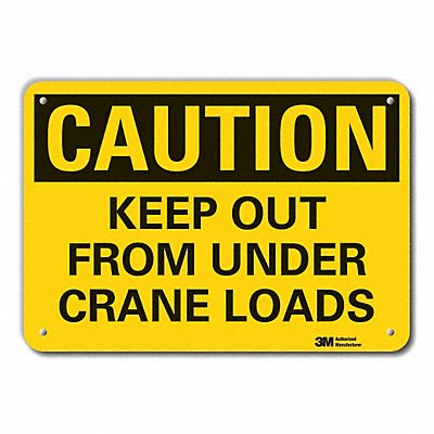 Rflct Crane Hoists Caution Sign 10x14in