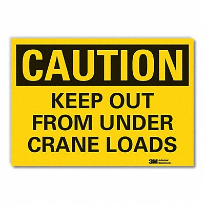 Crane  Hoists Caution Rflct Lbl 7x10in