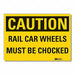Chock Wheels Caution Rflct Lbl 7inx10in