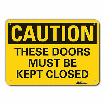 Door Instruction Caution Sign 10x14in