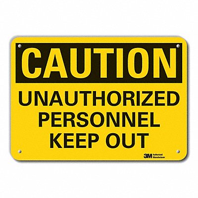 Rflctv Auth Person Caut Sign 10x14in Alu