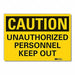 Auth Personnel Caution Rflctv Lbl 5x7in