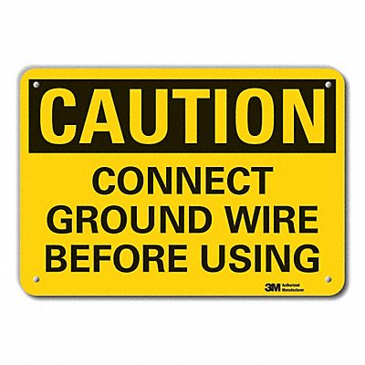 Caution Sign 7 in x 10 in Aluminum