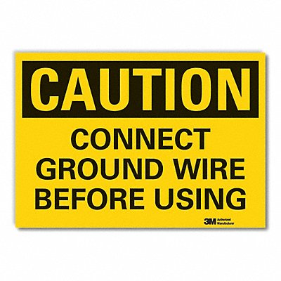 Grounding Caution Rflct Label 7inx10in