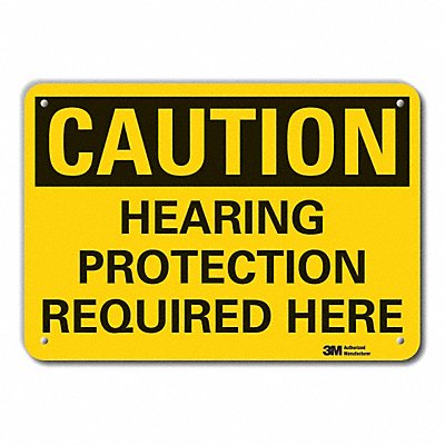 Rflct Hearing Caution Sign 7x10in Alum