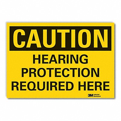 Hearing Caution Rflct Label 7inx10in