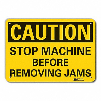 Rflct Mach Operation Caut Sign 10x14in