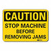 Rflct Mach Operation Caut Sign 10x14in