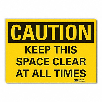 Keep Clear Caution Rflct Label 3 1/2x5in