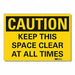Keep Clear Caution Rflct Label 3 1/2x5in
