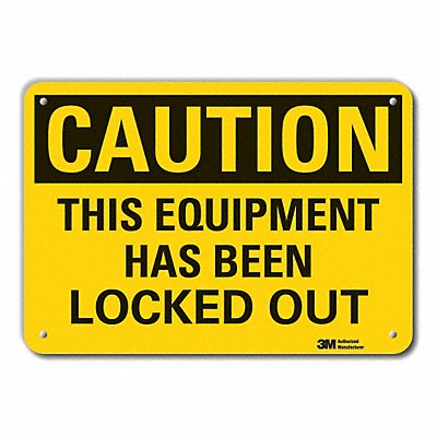 Rflct Lockout Tagout Caut Sign 10x14in