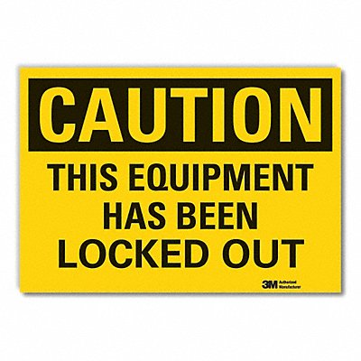 Lockout Tagout Caution Rflct Lbl 7x10in