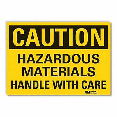 Hazardous Mtrl Caution Rflct Lbl 10x14in