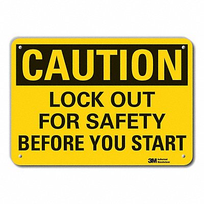 Caution Sign 10 in x 14 in Plastic