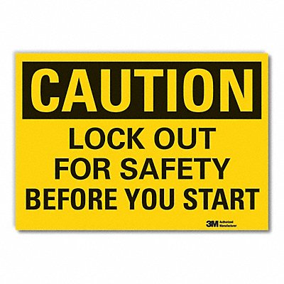 Lockout Tagout Caut Rflct Lbl 10x14in