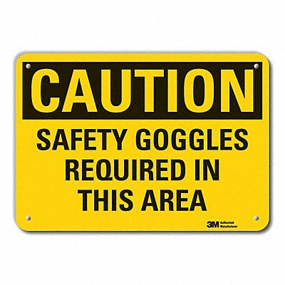 Caution Sign 7 in x 10 in Plastic