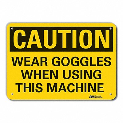 Caution Sign 7 in x 10 in Plastic