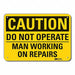 Rflct Mach Operation Caut Sign 10x14in