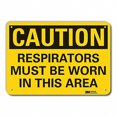 Rflct Respirator Rqrd Caut Sign 10x14in