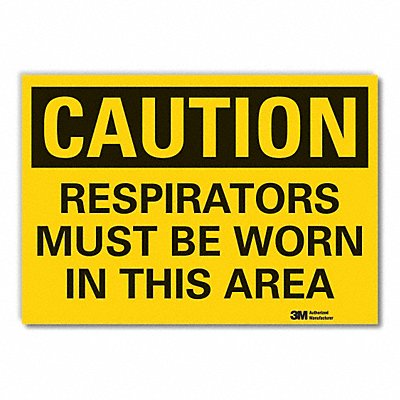 Resprtr Req Caution Rflct Label 3.5x5in