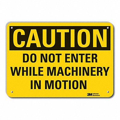Rflctv Mach Operation Caut Sign 10x14in