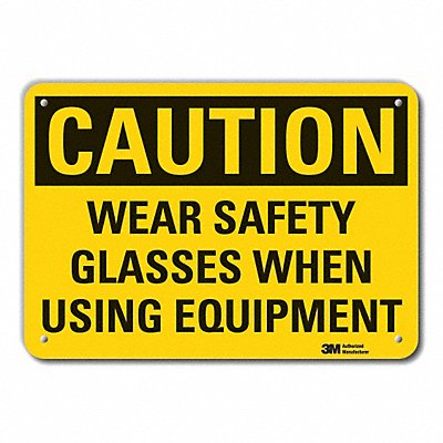 Caution Sign 7 in x 10 in Plastic