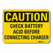 Rflct Batt. Hzrd Caution Sign 7x10in