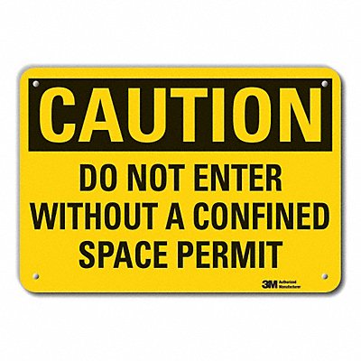 Rflct Confind Space Caution Sign 10x14in