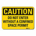 Rflct Confind Space Caution Sign 10x14in