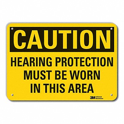Rflctv Hearing Caution Sign 10x14in Alum