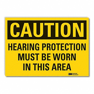 Hearing Caution Rflct Label 5inx7in