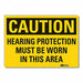 Hearing Caution Rflctv Label 7inx10in