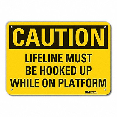 Caution Sign 7 in x 10 in Plastic