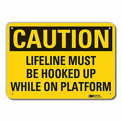Rflct Fall Caution Sign 7x10in Alum